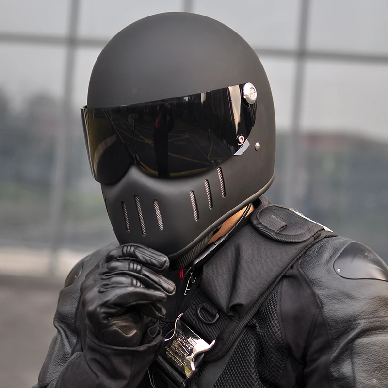 Motorcycle helmet racing ride full face helmet vintage chopper retro