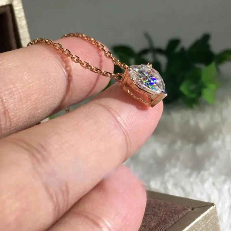 Romantic Rose Gold Clavicle Chain Pendant Necklace Women Fashion Heart Shaped Cubic Zirconia Marriage Wedding Necklace