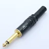 1PC Jack 6.35 Microphone plug 6.35mm Mono Male plug Assembly wire Connector good plating Audio speaker with spring ► Photo 2/6