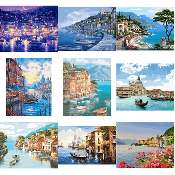

Painting By Numbers Venice City Pictures Gift Kits Drawing Canvas HandPainted Landscape Home Decor