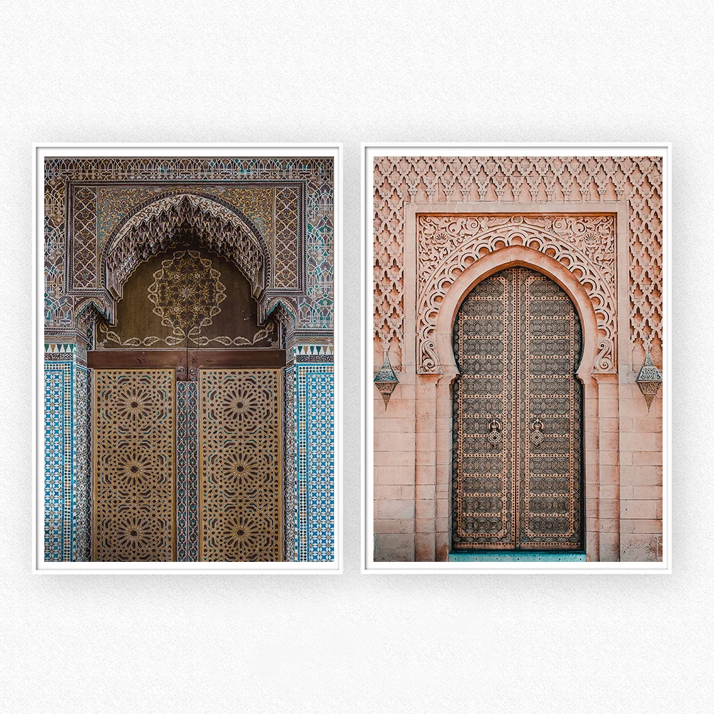 

Religion Morocco Door Poster Wall Art Canvas Painting Nordic Poster Casablanca Cuadros Wall Pictures For Living Room Unframed