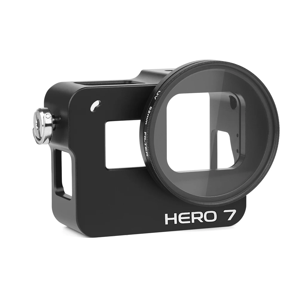 Защитный чехол с ЧПУ из алюминиевого сплава для GoPro Hero 7 6 5 черная клетка с УФ-фильтром для Go Pro Hero 7 6 5 Аксессуары