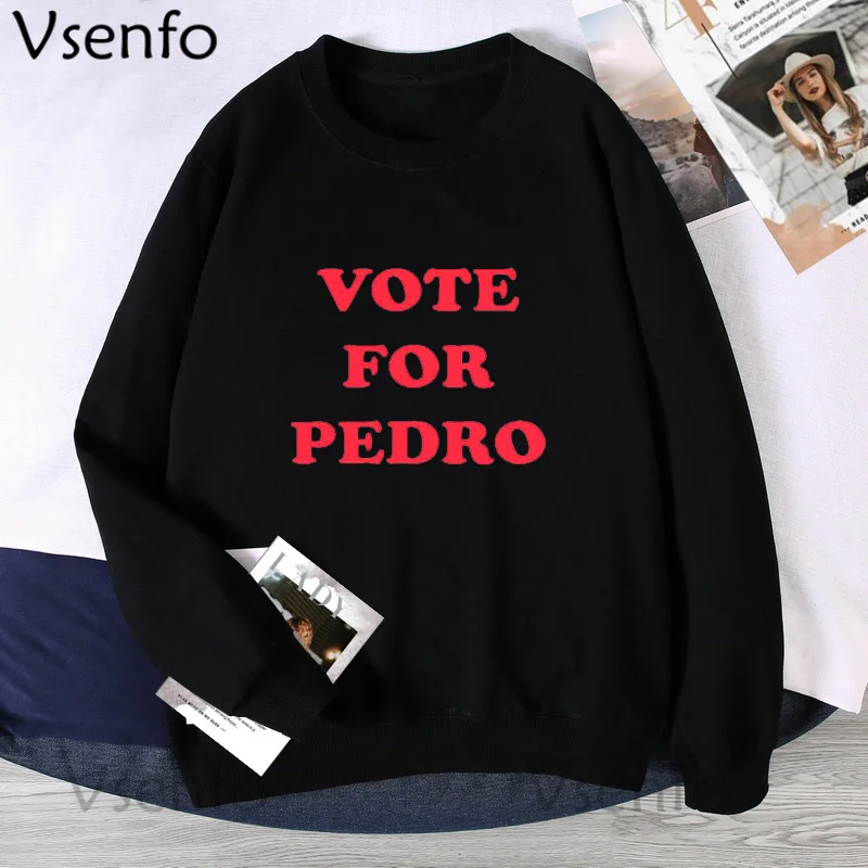 

Vote for Pedro Women's Hoodies Napoleon Dynamite Crewneck Sweatshirt Harajuku Hoodie Long Sleeve Clothes Oversized