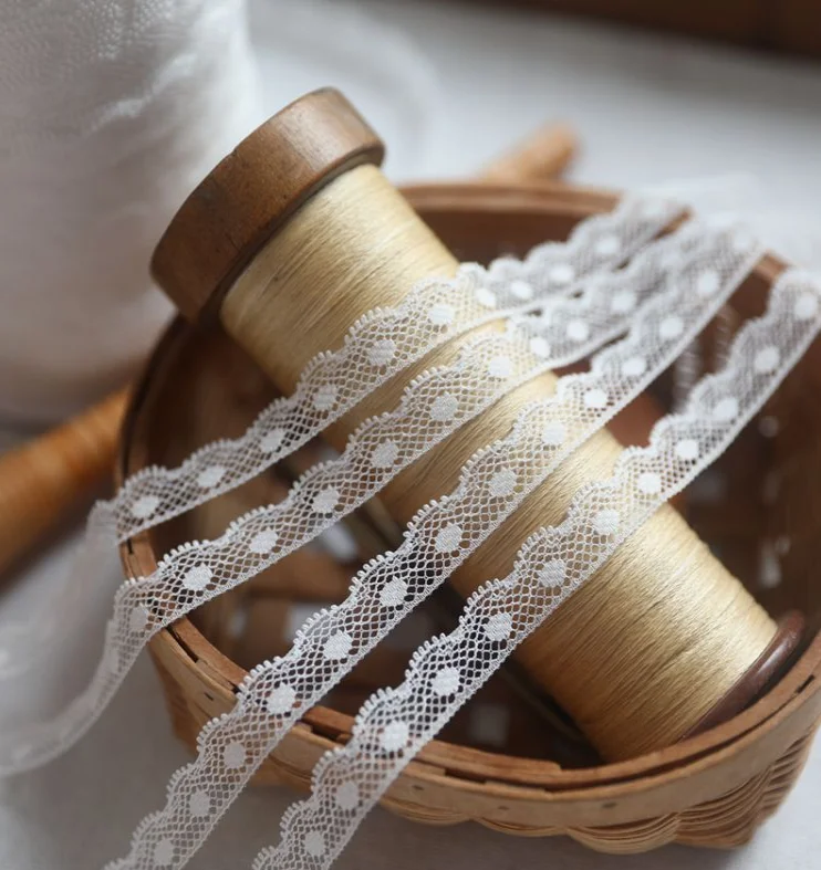 10 Meters Beautiful Lace Ribbon White Thin Lace Trim Fabric Embroidered Trimmings for sewing accessories Decoration 11mm lace ribbon lace fabric lace sewing accessories lace sewing supplies lace accessories lace garment accessories lace decoration clothing craft accessories