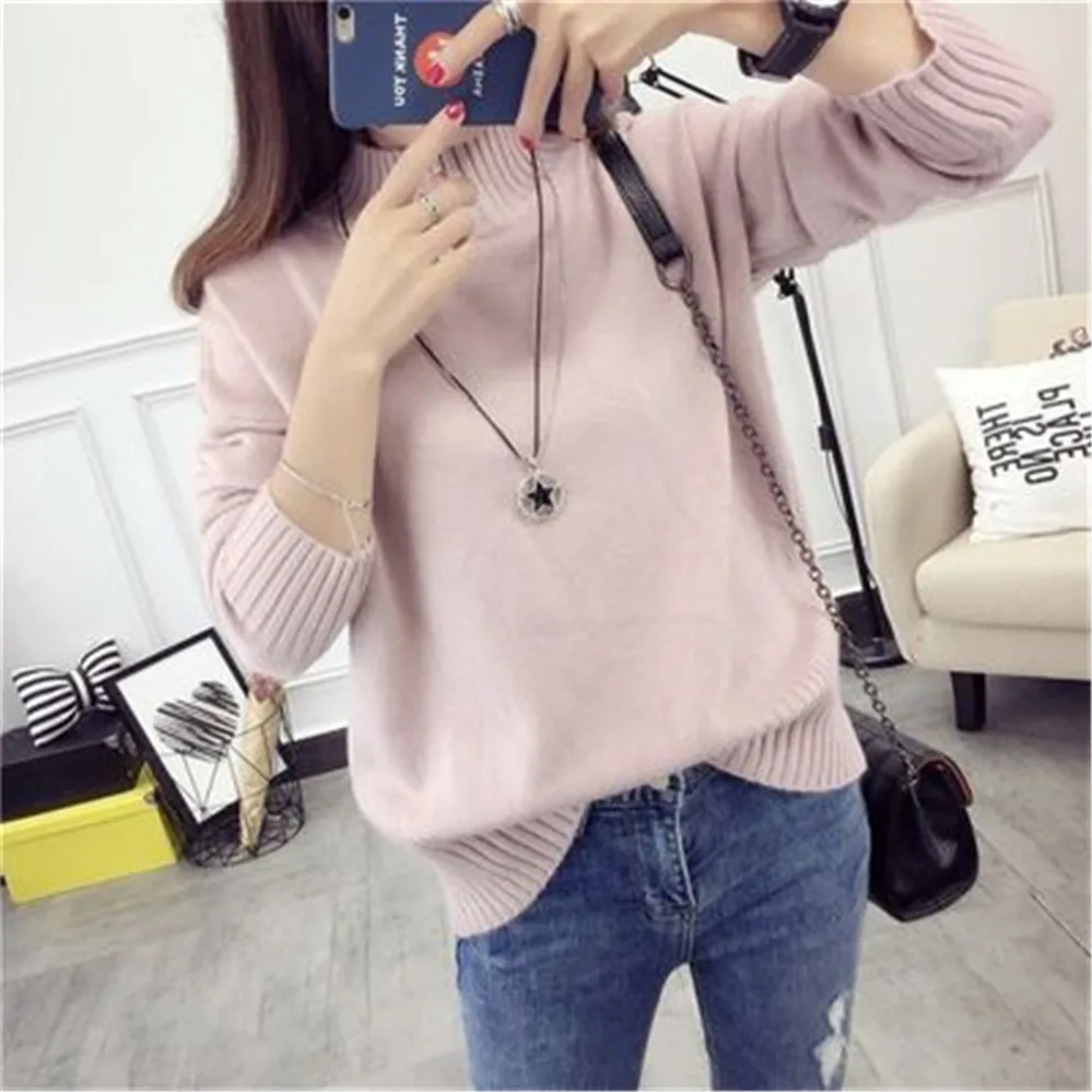 Fashion Cashmere Turtleneck Sweater Women 2024 Autumn Winter Pullover Jumper Pull Femme Streetwear Casual Knitted Sweater PZ3455 5