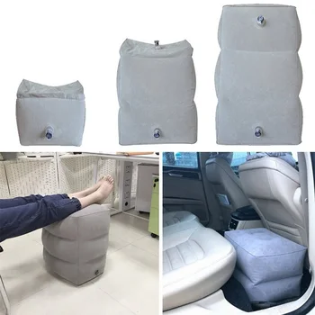 

New 3 Layers Inflatable Travel Foot Rest Pillow Airplane Train Portable Kids Bed Footrest Cushion With Storage Bag & Dust Cover