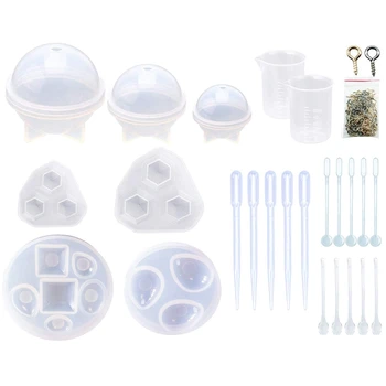 

Silicone Resin Kits Assorted Style 24Pcs Jewelry Casting Mold Tools Set Jewelry Pendant Moulds And 100 Pcs Eye Screw Pins For J