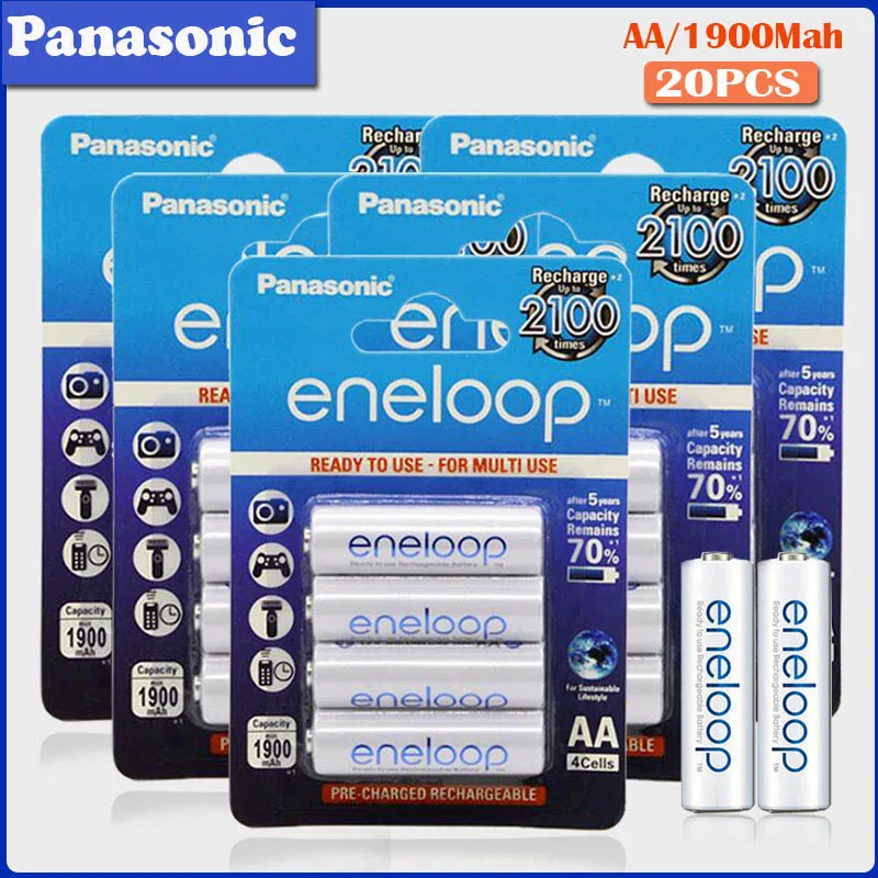 Оригинальная Аккумуляторная батарея Panasonic 1 2 в 1900 мАч AA для камеры фонарика