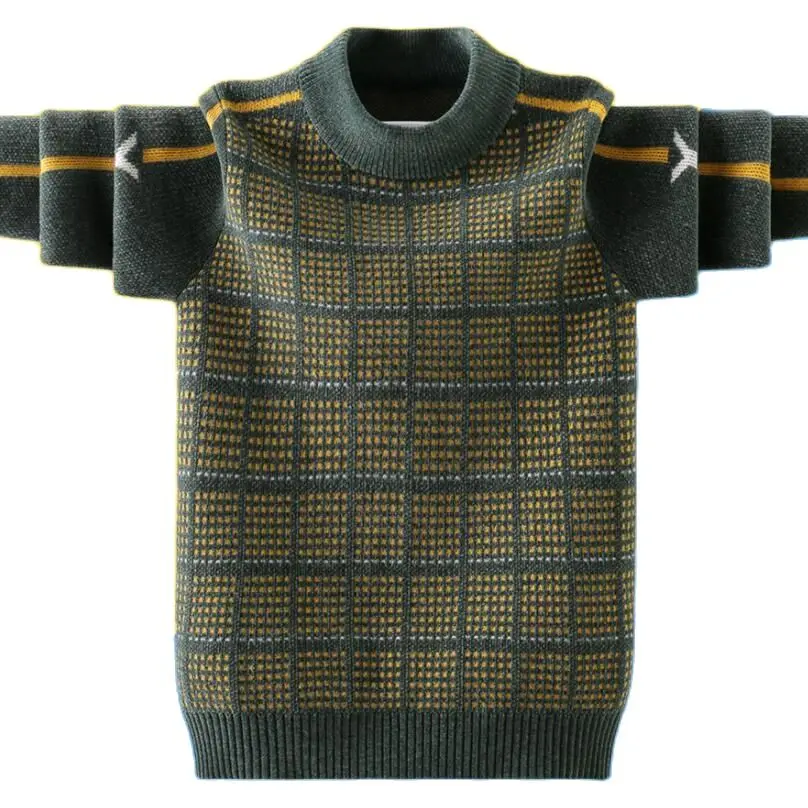 

Boys clothes hot sale sweaters teenage knitted shirt winter fleece lining sweater 4-16T kids spring-fall casual pullovers tops