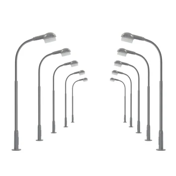 LD10 10pcs Model Layout Street Lights Platform Lamps HO/TT/N/Z Scale Lampshade LEDs Warm White / Bright White