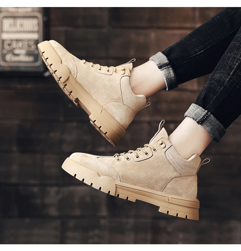 Мужские теплые ботинки; сезон осень-зима; Повседневная Армейская Обувь из натуральной свиной кожи; мужские военные ботинки; мужские ботинки-дезерты