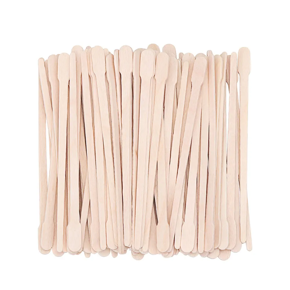 100 Pcs Disposable Waxing Wax Wooden Bamboo Sticks Spatula Tongue Depressor Kit Hair Removal Cream Depilatory Beauty Tool 4