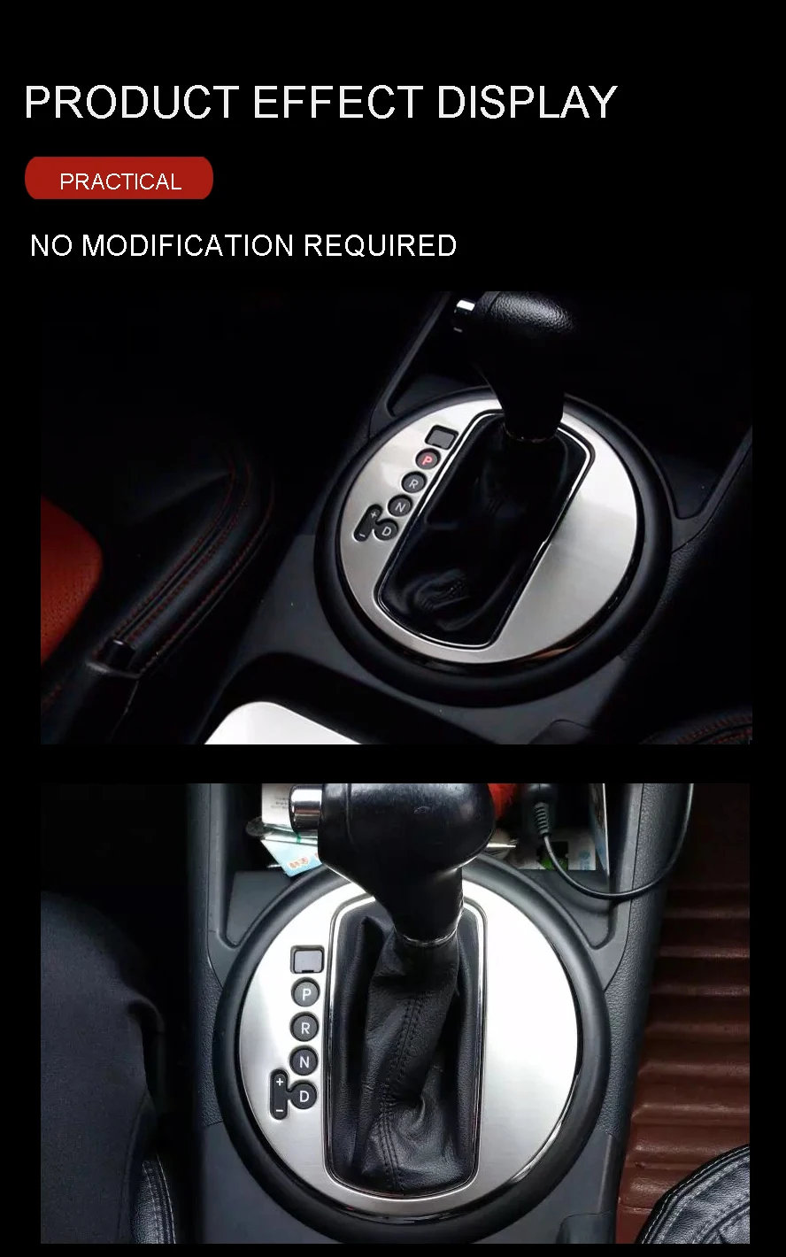 Wooeight ABS Chrome Car Interior Shift Knob Gear Box Panel Molding Trim Cover Fit For KIA Sportage R 2011 2012 2013 2014 2015 (7)