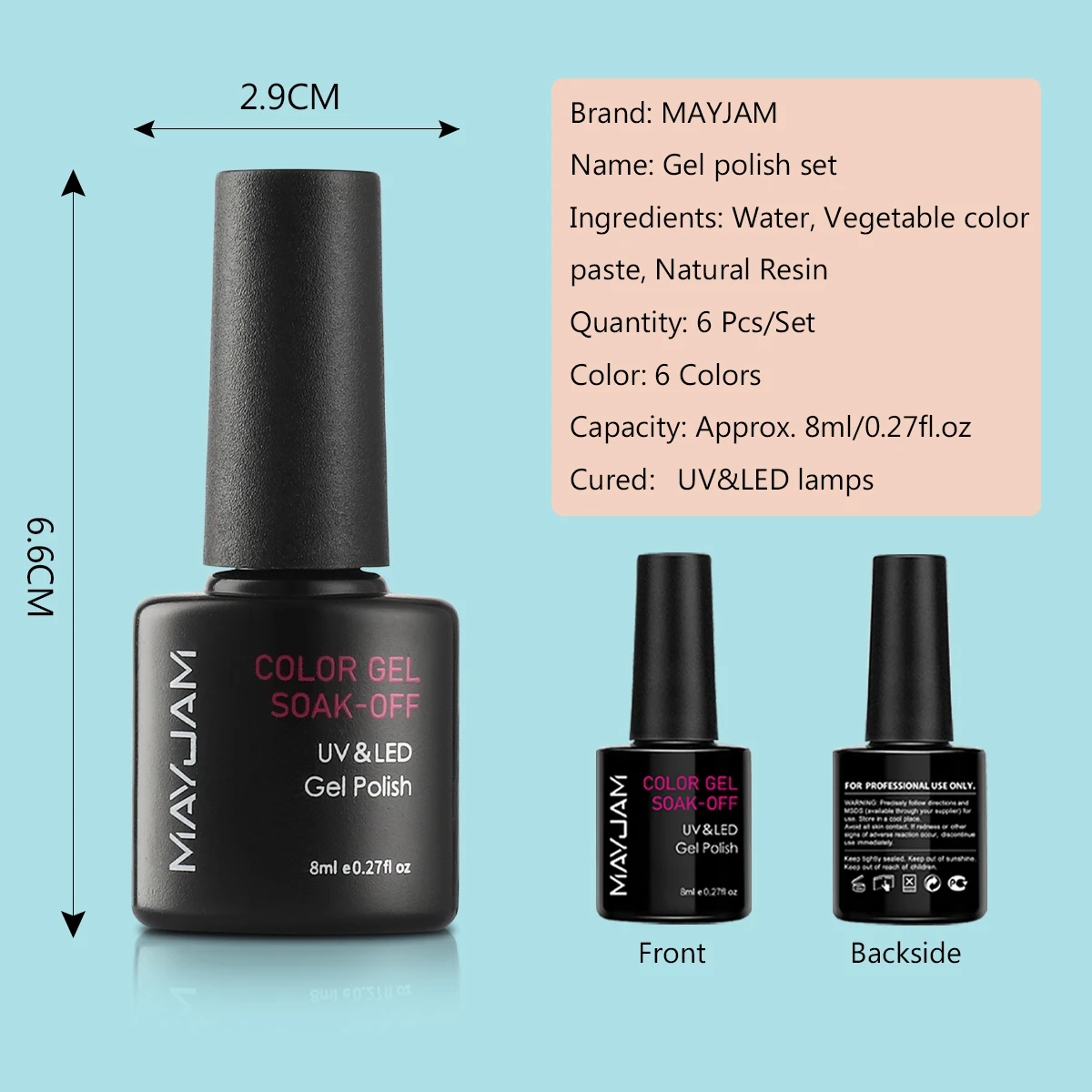 Gel Nail Polish Set All for Manicure Gel Kit Vernis Semi Permanent Varnish Hybrid 6pcs 8ml Natural Green Soak Off Gel Varnishes