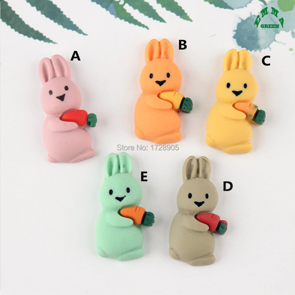 Милый кролик с морковкой Слим очаровательные кабошоны из смолы 10 шт 26 мм