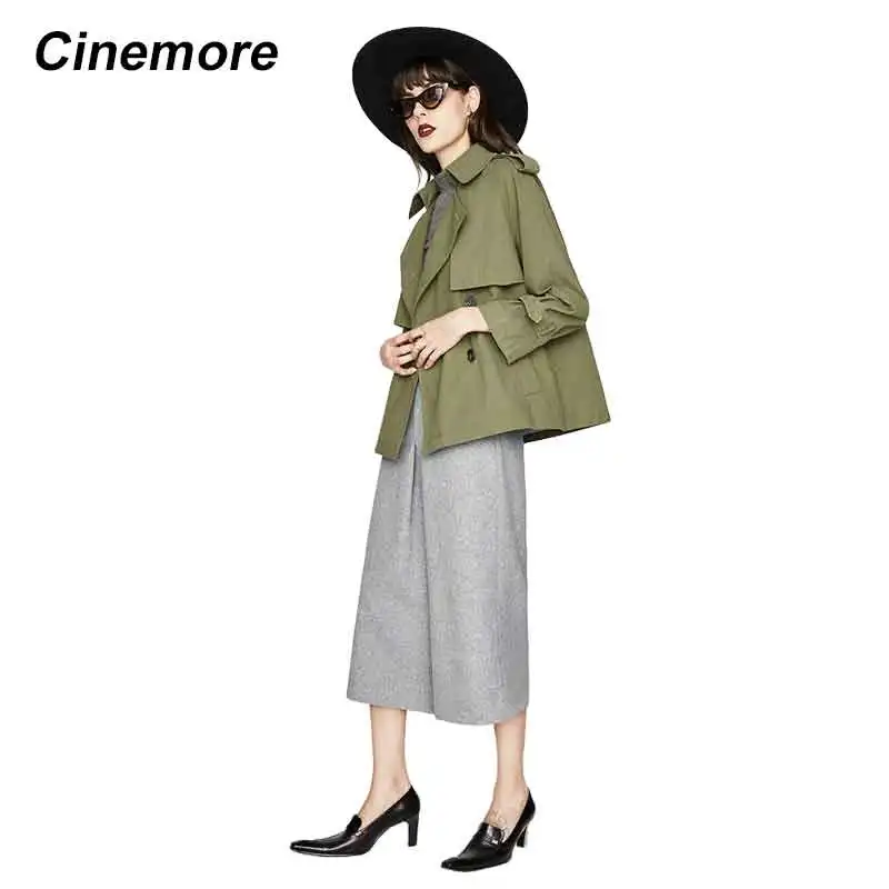 Женская Повседневная хлопковая куртка Cinemore двубортная Короткая свободная с