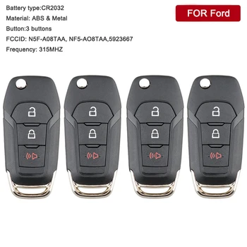 

4pcs 3Buttons Flip Remote Key Keyless Entry Fob ID49 Chip for FORD F150 F250 F350 2015 2016 2017 2018 2019 315MHZ N5F-A08TAA