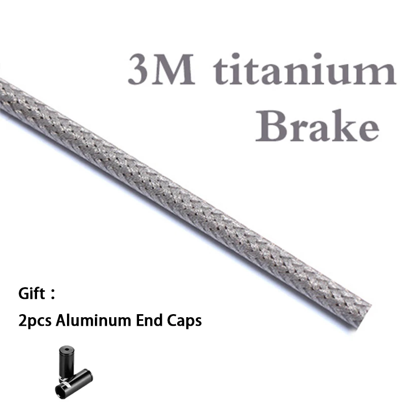 3 Meter 5mm Bicycle Brake Cable Housing Weaving with Aluminum End Caps Mountain MTB Bike Derailleur Line Pipe Tube Shifting Wire - Цвет: Brake-Titanium