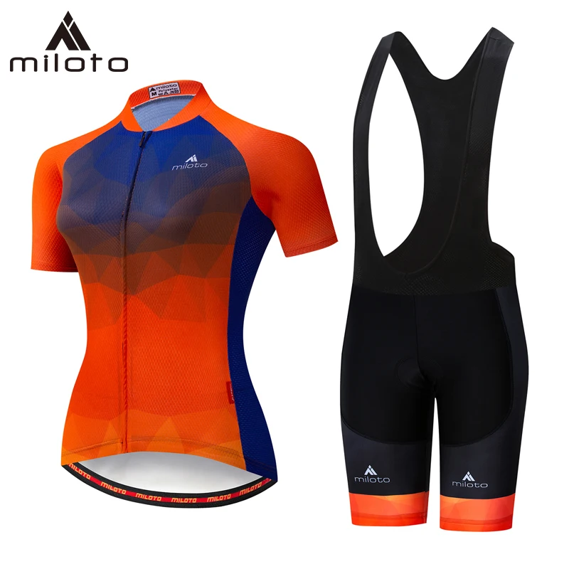 

Miloto Women Cycling Clothing Summer Bike Jersey Bib Short Set Ladies Bicycle Clothes Sport Suit Mallot Mtb Road Bike Shirt