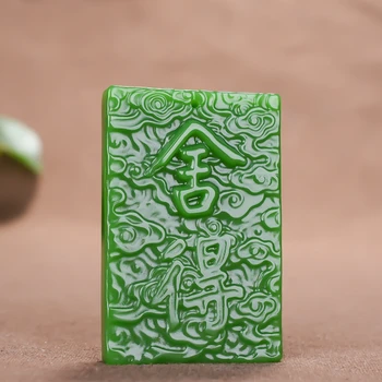 

Chinese Green Jade Pendant Necklace Charm Jewellery Fashion Accessories Hand-Carved Amulet Gifts for Women Her