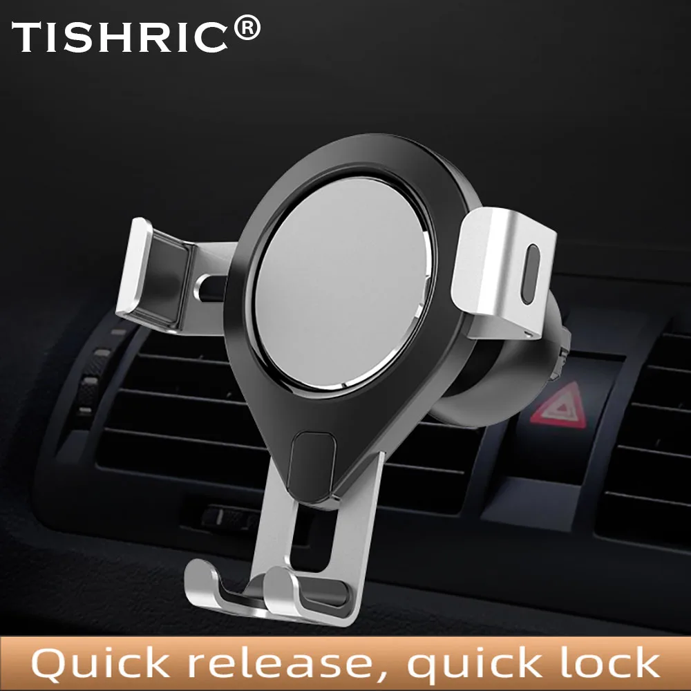

TISHRIC Phone Car Holder Droplet 360 Rotation Holder Gravity Bracket Air Vent Mount No Magnet Universal Automatic Car Holder