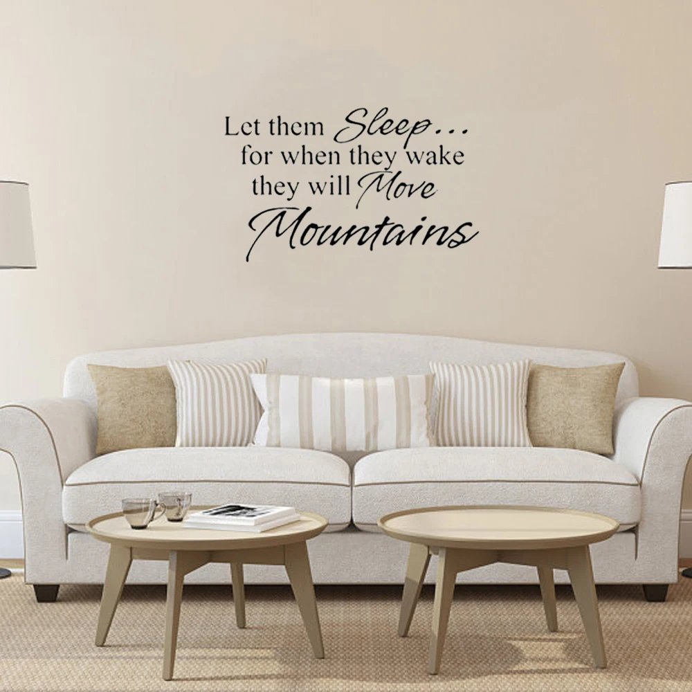 

Let Them Sleep For When They Wake Wall Sticker Mountain Quote Wall Decal Home Decor For Living Room Vinyl Mural DW5676