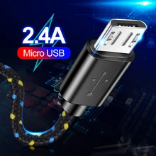 Нейлоновый кабель Micro USB 2.4A Быстрая зарядка Microusb кабель для зарядки Xiaomi samsung LG Android кабели для мобильных телефонов