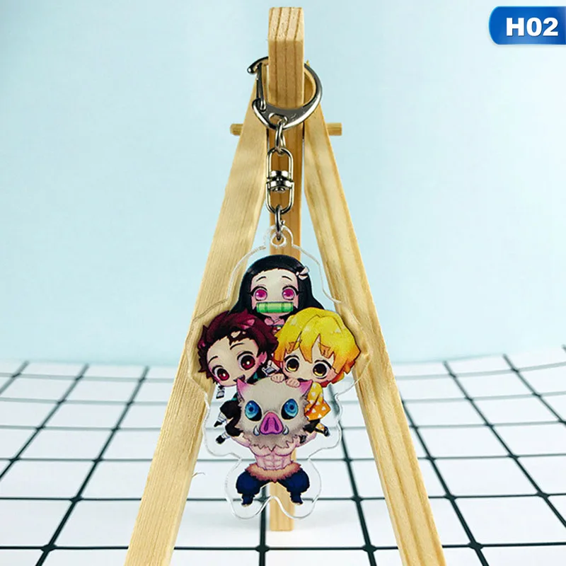 Аниме брелок для ключей Demon Slayer Kimetsu No Yaiba акриловый ремешки гонки|Брелоки| |