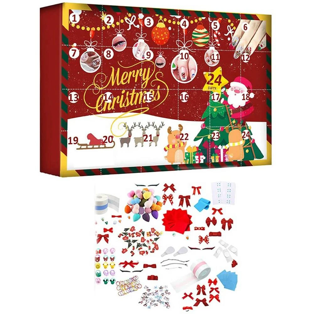 Christmas Countdown 2022 L Christmas Countdown Calendar Make Up Gift Box 24 Days Countdown Christmas  Nail Stickers For The Coming 2022 New Year Women Gift|Advent Calendars| -  Aliexpress