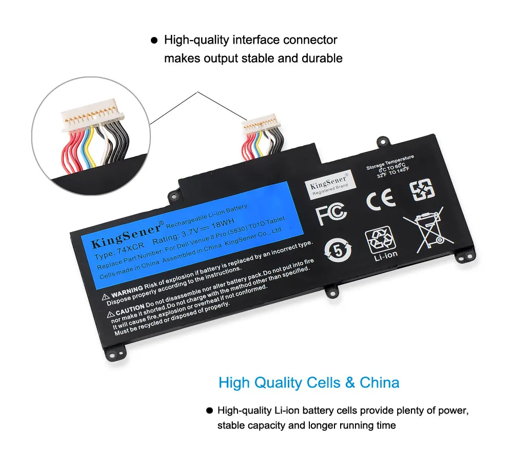 Pro, 74XCR, 074XCR, 5830, T01D, VXGP6, X1M2Y, Tablet Series, 3.7V, 18WH