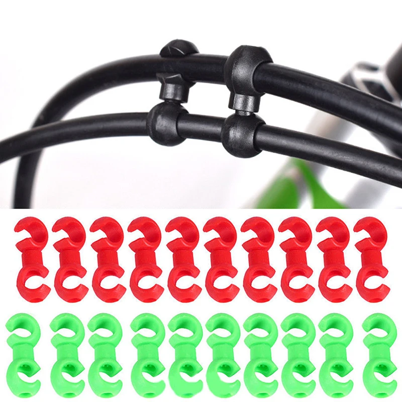 10pcs S Shaped Hook Clips Rotating Bike Brake Gear Cross Cable Tidy Clip For MTB Road Bicycle Designed To Organize Brakes Cables