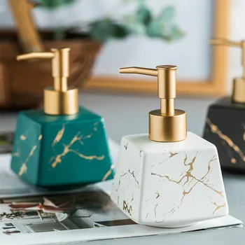

Ins Marbling Lotion Bottle Ceramics Handwashing Fluid Soap Dispenser Press Bottle Soap Liquid Container Bathroom Accessories