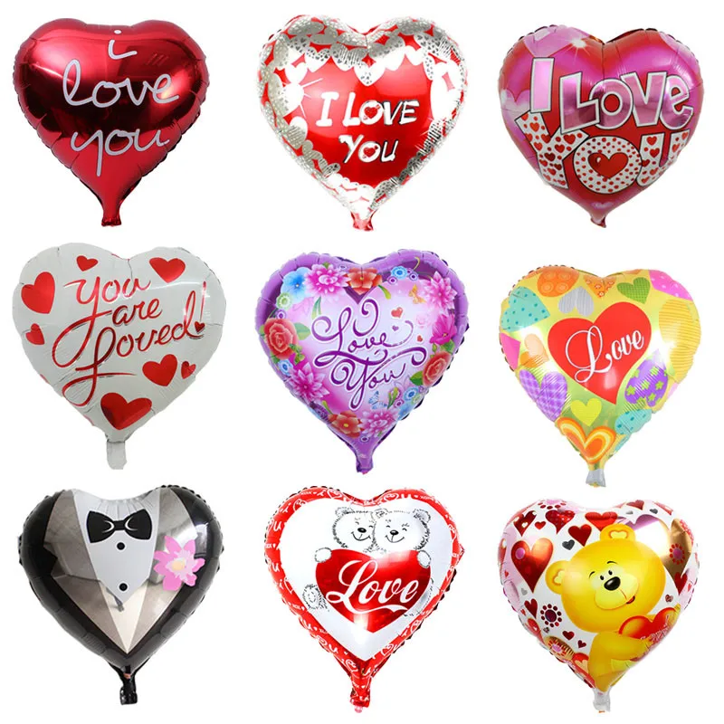 

18 inch Heart Foil Balloons Love Wedding helium Balloon Wedding decoration Valentine's Day decor Birthday Party Globos 1pc