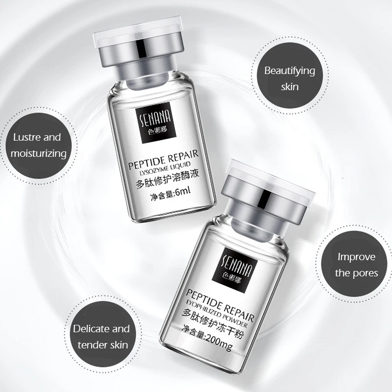 SENANA Peptide Lyophilized Powder Serum Acne Pimples Acne print Treatment Moisturizing Whitening Anti wrinkle Nourish Skin 5