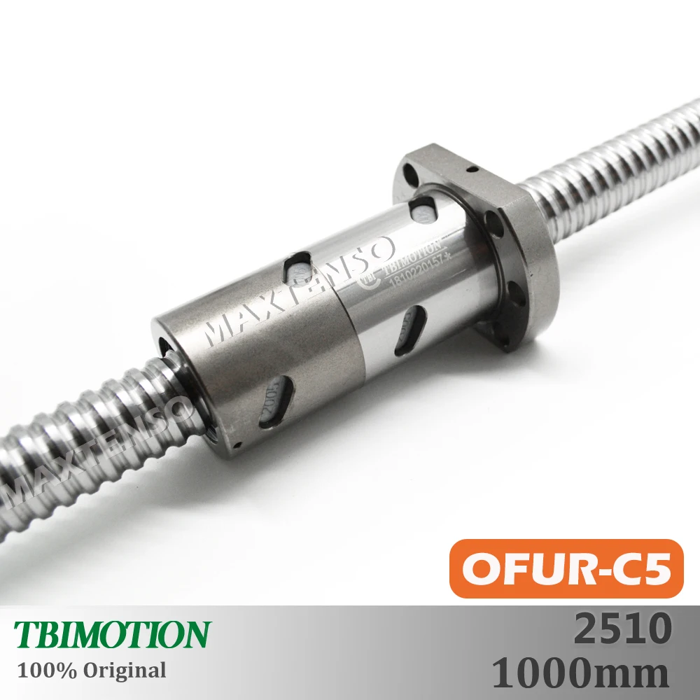 

TBI Motion C5 Ground 2510 DFU OFU с двойной гайкой, 10 мм, Длина 1000 мм, высокоточный фланец, аксессуары для станков с ЧПУ, длительный срок службы