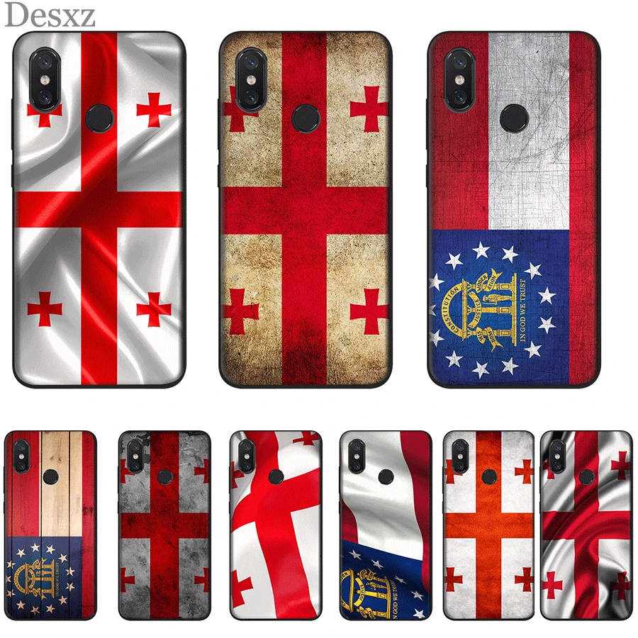 

Mobile Phone Case TPU For Redmi Note 4 4X 5 6 7 Pro 5A Prime Cover Georgia Grunge Flag