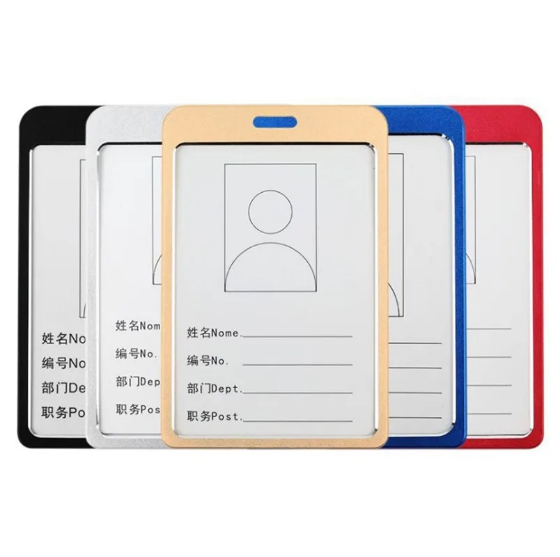 1PC Tarjeta de trabajo de las mujeres de los hombres de negocios tarjetero para tarjetas de crédito bancarias nombre funda para tarjeta de identificación trabajo de Metal Placa de moda tarjeta caso caliente