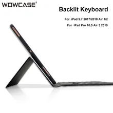 2 Цвет клавиатура с подсветкой Чехол для iPad 9,7 Air 1 Air 2 5th 6th Pro 10,5 Air 3 11 Смарт Bluetooth клавиатура крышка