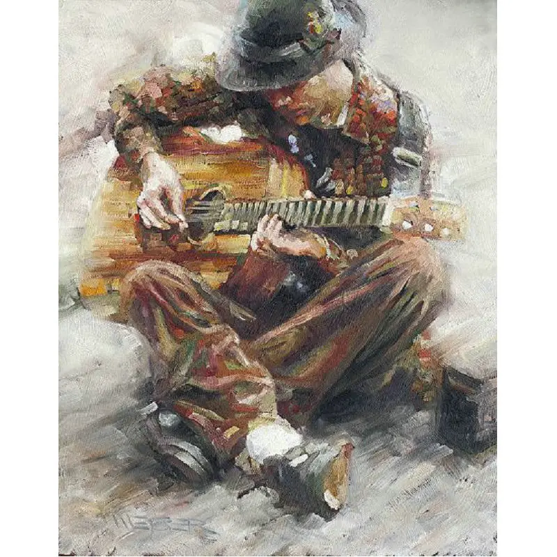 Diamond Embroidery Guitar singer DIY 5D Square Painting picture Cross Stitch Kits Full rhinestone Mosaic Home Decoration | Дом и сад