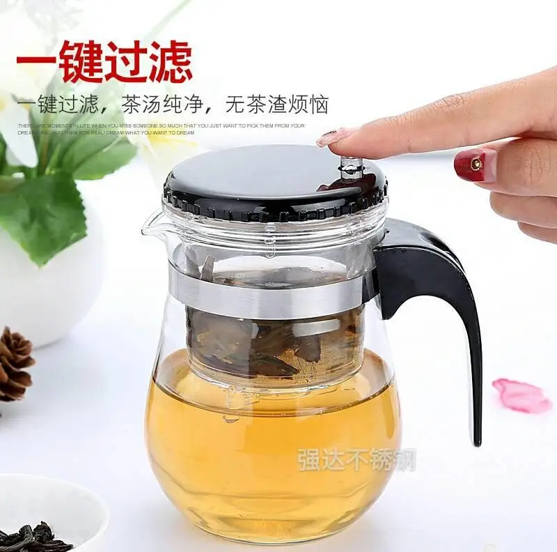 

Teapot elegant cup glass flower teapot Linglong tea cup heat-resistant filter tea-making apparatus Household health-preserving t