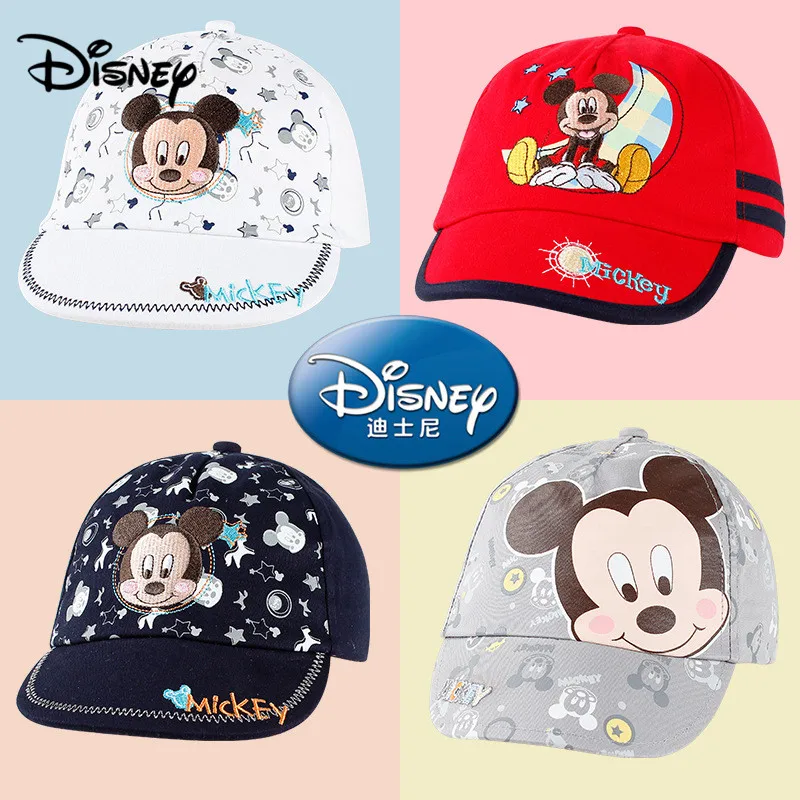 Disney детская шляпа Микки вышитые демисезонная Бейсболка Лето Осень детская Милая шапочка хип хоп капюшон