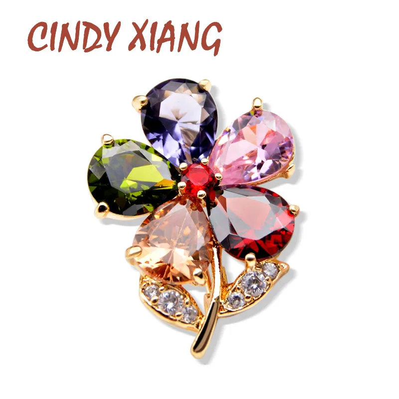 Женская/Мужская Брошь В Виде Цветка CINDY XIANG летняя булавка с фианитом 8 цветов на
