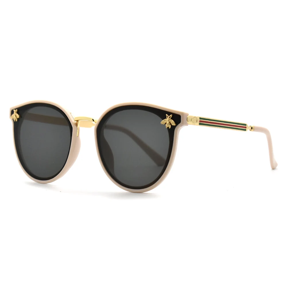 Trendy Round Designer Bee Sunglasses Women Men Fashion Mirror Gradient Sun Glasses Retro Eyewear UV400 Oculos De Sol Gafa 4