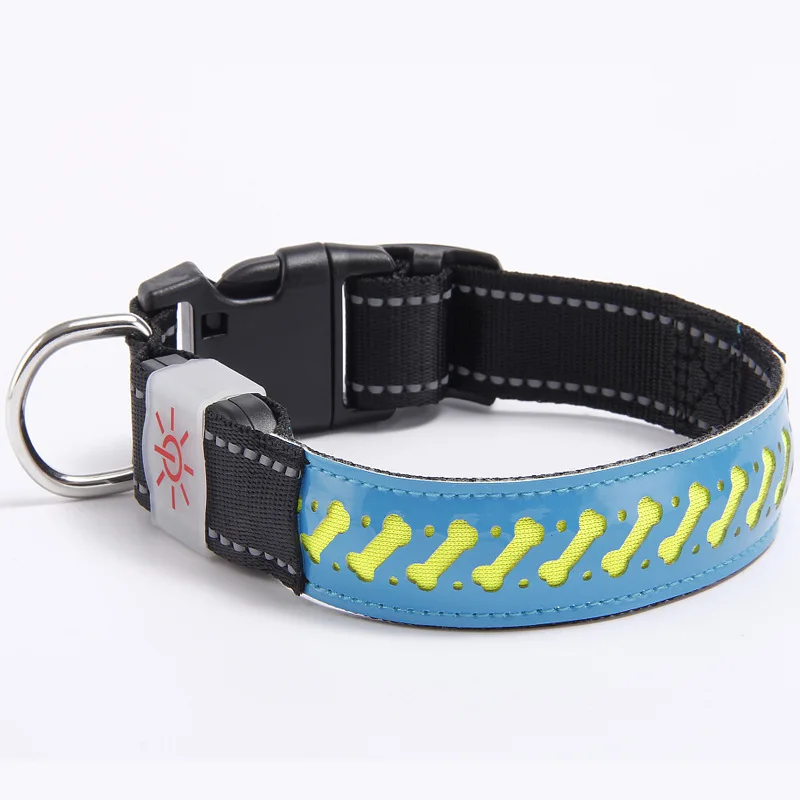 

LED Shining Pet Dog Collar Varved Hide Substance Different Floral 4 PCs Color a Generation
