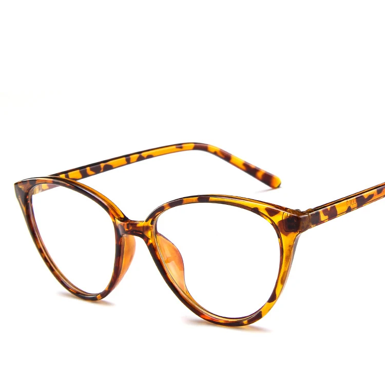 Оправа для очков в стиле кошачьи глаза прозрачные линзы женские Брендовые очки оптические оправы близорукость nerd черная красная оправа для очков - Цвет оправы: LEOPARD