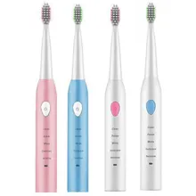 Звуковая электрическая зубная щетка USB зарядное устройство перезаряжаемая зубная щетка 4 сменные головки 5 режимов очистки