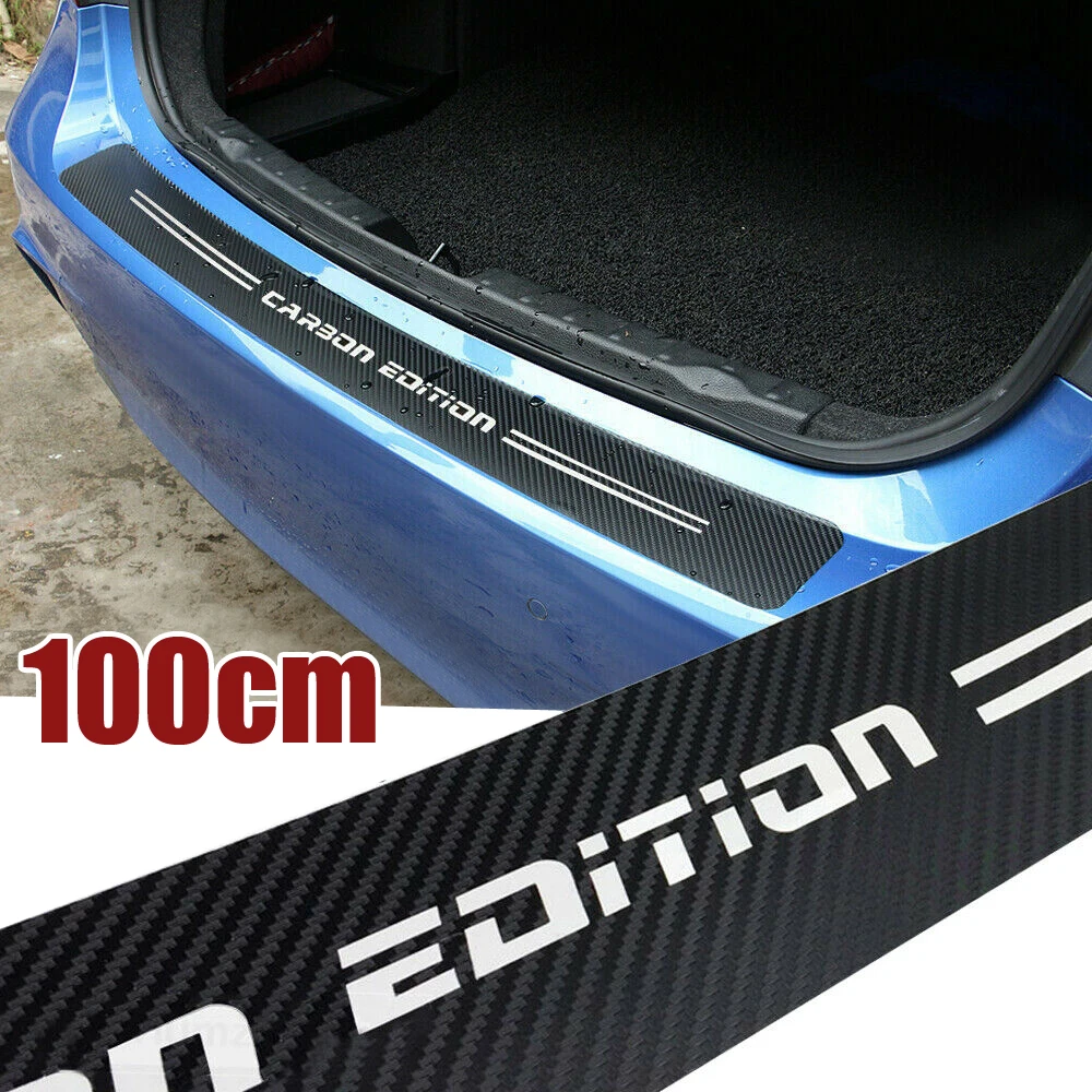 

4D Carbon Fiber Auto Rear Trunk Bumper Guard Protector Accessories Anti-Scratch Sticker Moulding Trim Car Trunk Guard Decor