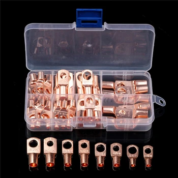 

60CPS Assortment Car Auto Copper Ring Terminal Wire Crimp Connector Bare Cable Battery Terminals Soldered Connectors Kit