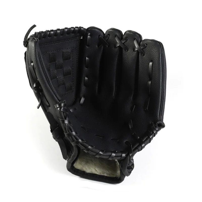 Спорт на открытом воздухе бейсбольные перчатки износостойкие Софтбол практическая ручная Одежда для взрослых мужчин и женщин - Цвет: Черный