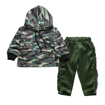 

Imcute Kids Toddler Baby Girls Clothes Set Camouflage Long Sleeve Camo Hoodies T-shirt Tops + Polyester Pants 2Pcs Outfits